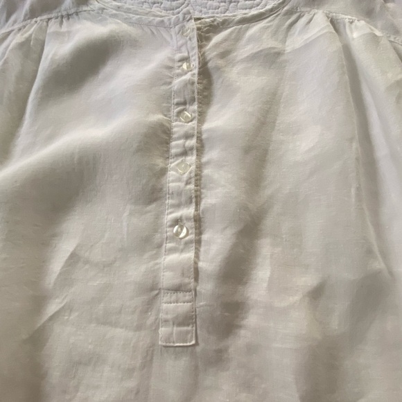 100% Linen by Hester & Orchard White Oversized Cap Sleeve Size Large - Picture 7 of 15